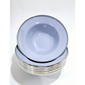 Vintage Formation Enamelware Metal Bowls "Burple" Color 7.5" Set Of 9‎